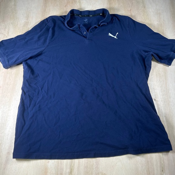 Puma Other - Puma Mens Navy Blue Short Sleeve Polo Shirt Big & Tall 4XLT Embroidered Logo